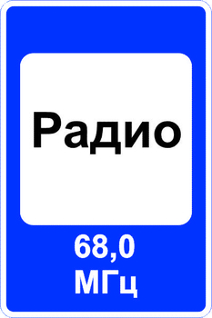 7.15 зона приема радиостанции, передающей информацию о дорожном движении - Дорожные знаки - Знаки сервиса - vektorb.ru
