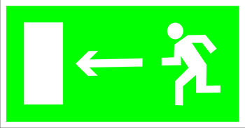 E04 направление к эвакуационному выходу налево (пластик, 300х150 мм) - Знаки безопасности - Эвакуационные знаки - vektorb.ru