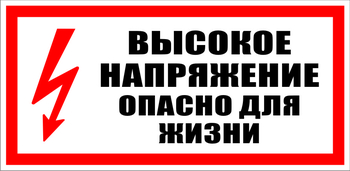 S19 Высокое напряжение. опасно для жизни (пластик) - Знаки безопасности - Знаки по электробезопасности - vektorb.ru