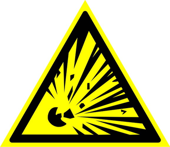 W02 взрывоопасно (пластик, сторона 200 мм) - Знаки безопасности - Предупреждающие знаки - vektorb.ru